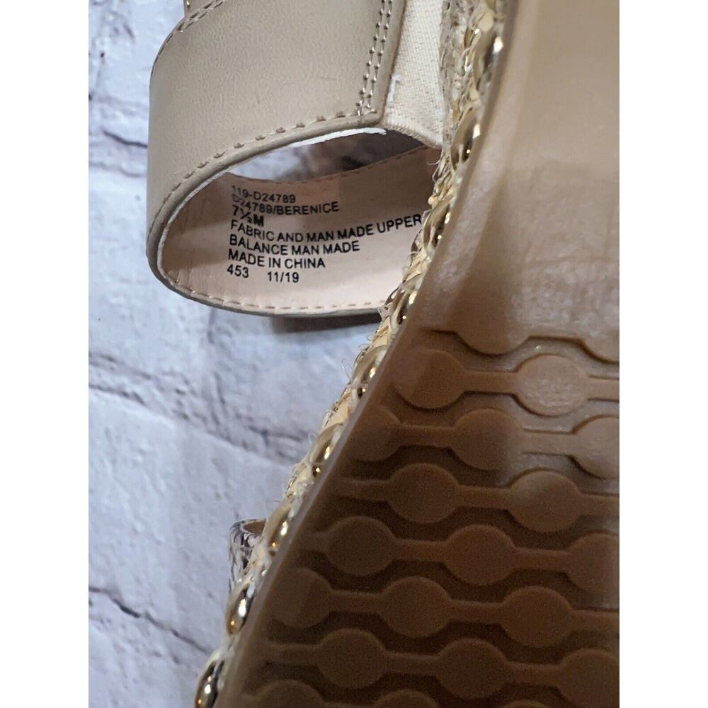 NEW Seven Dials Berenice Sandals Snakeskin Platform Espadrilles Gold Studded 7.5 - Picture 3 of 6
